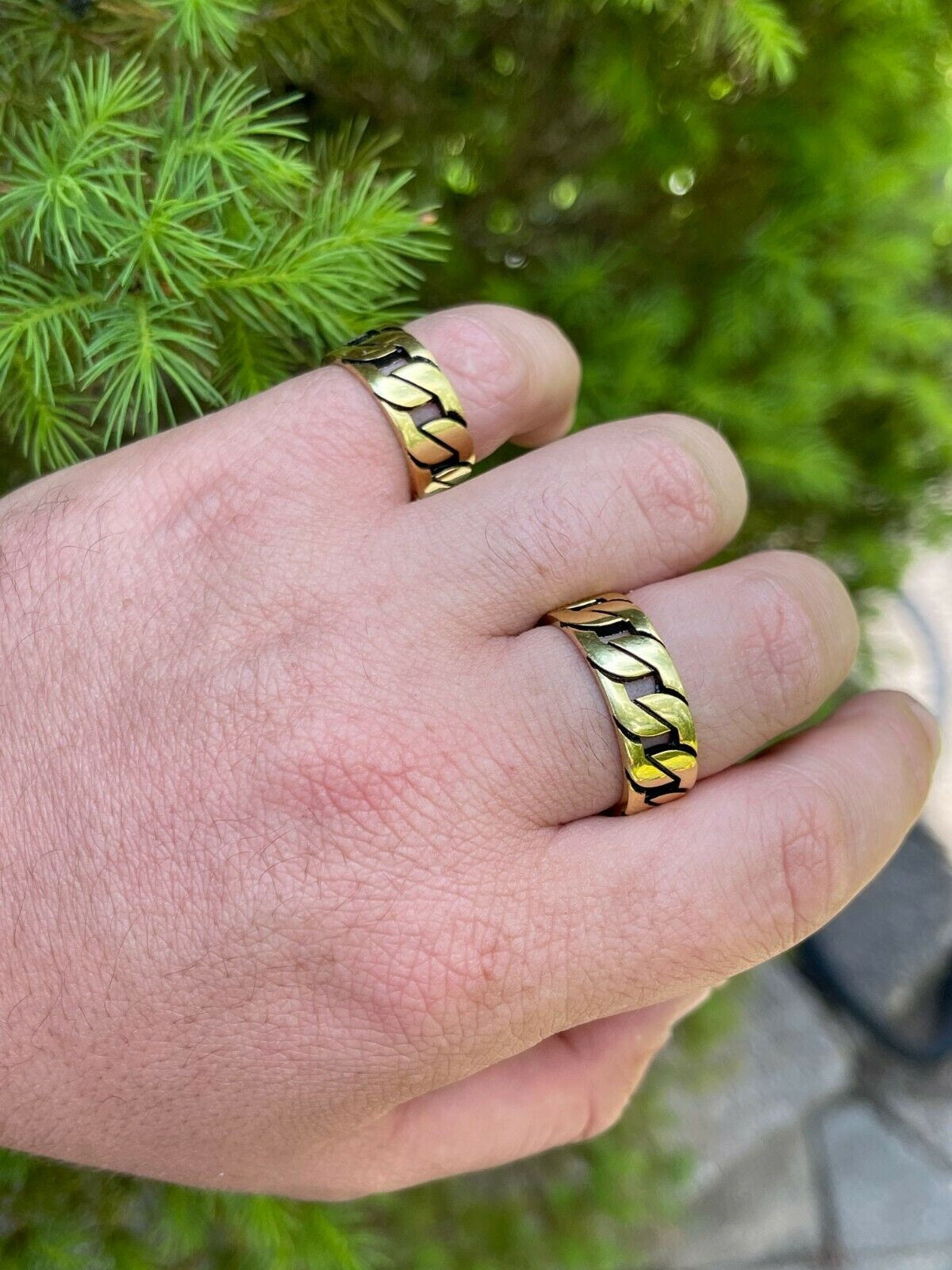チェーンリング 18K Gold Cube & Cuban Chain Pinky Ring 18K Gold Cube and Cuban Chain Pinky Ring For Women – JUNIQUE