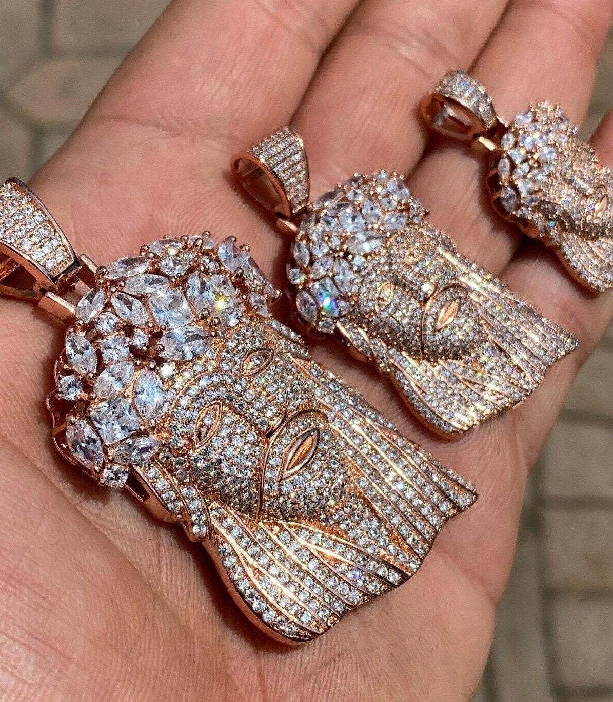 Ciondolo Ultima Cena Grande Gesù Ghiacciato Bling Zircone Color - Foto 9