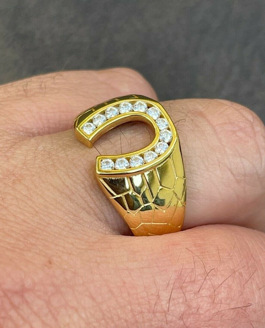 Moissanite Horseshoe Pinky Ring, Gold Over Sterling Silver - Etsy