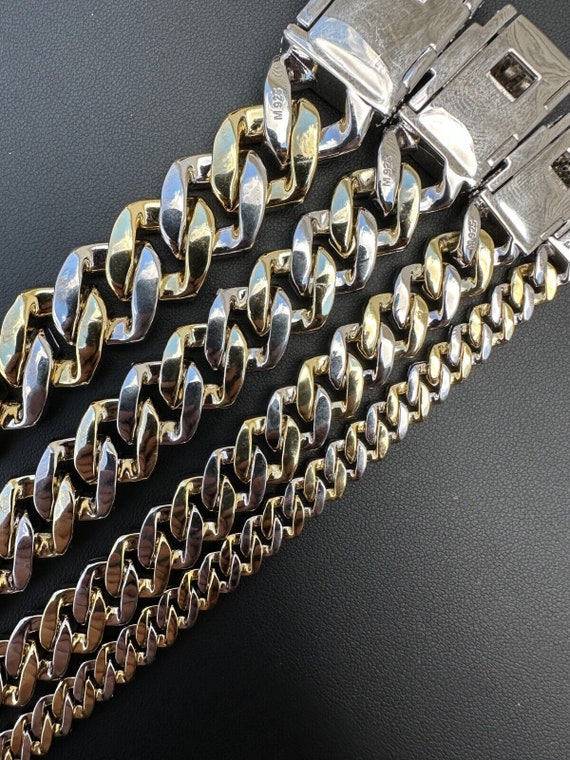 Pink Moissanite Link Bracelet (Size - 8.0) in 18K Vermeil Yellow