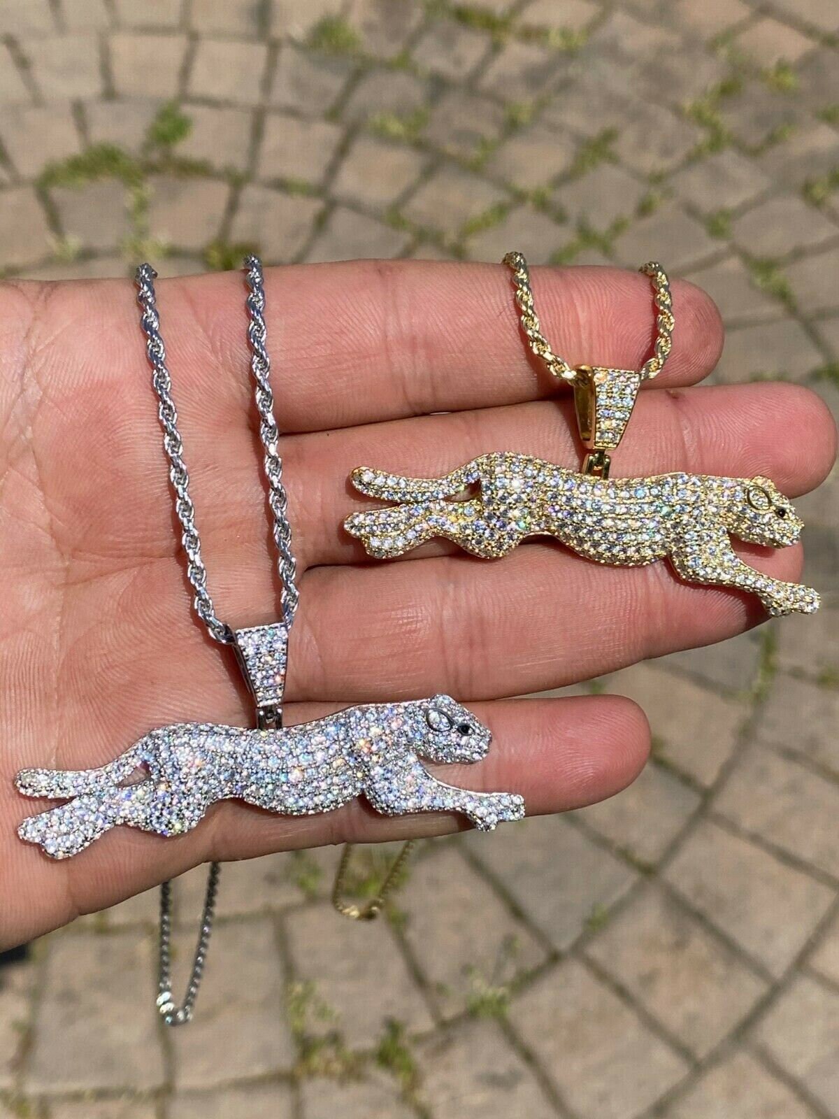 Iced Out Solid 925 Sterling Silver Men's Women's PUMA Iced Out Solid 925 Sterling Silver Men's Women's PUMA