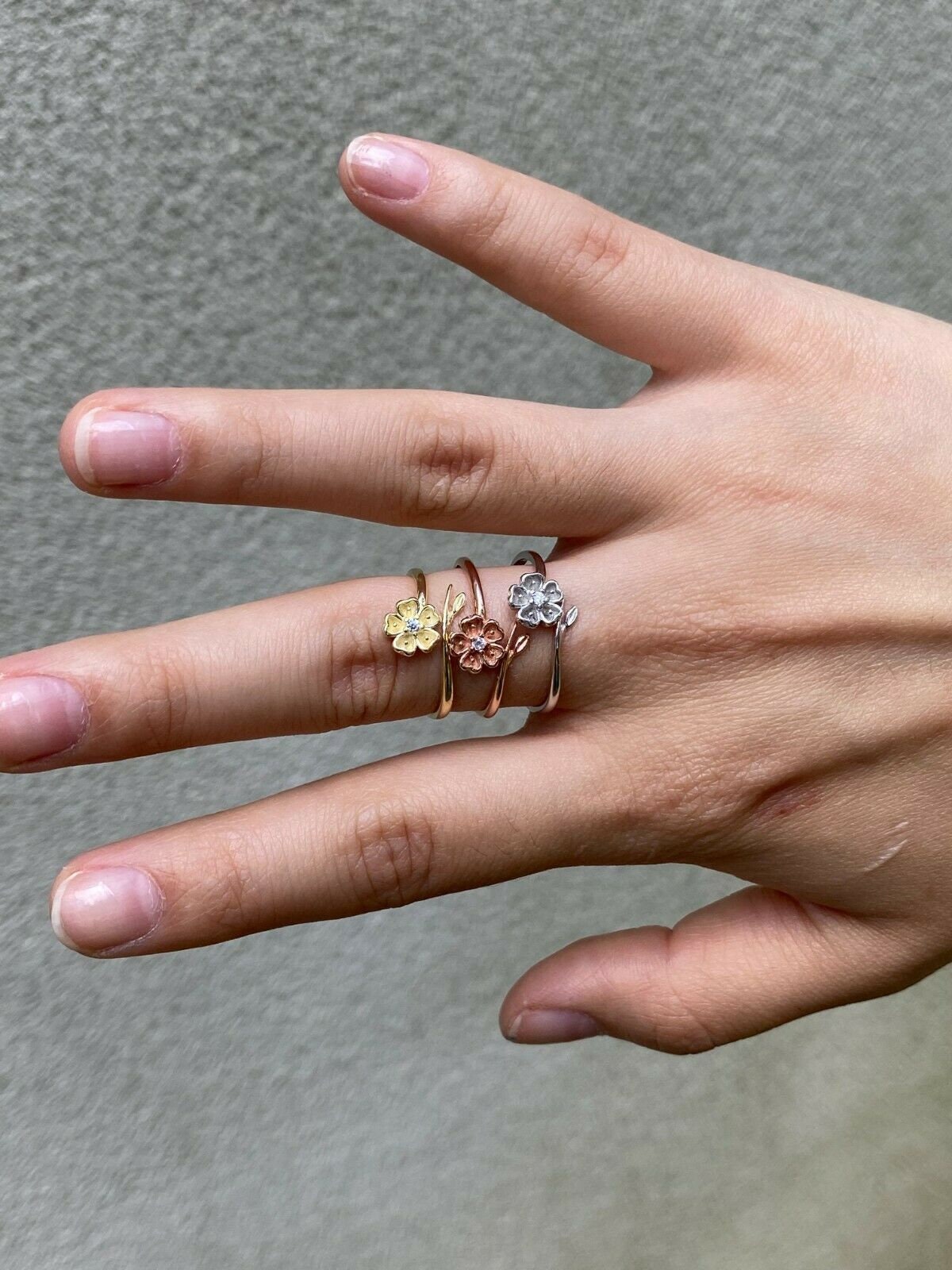 Anello Impilabile In Argento 925 Con Zirconi E Smalto Oro Rosa - Nuovo