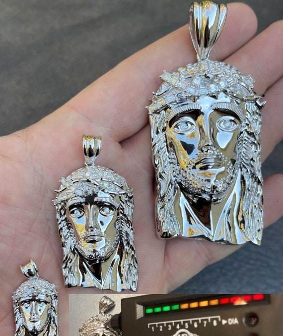 Moissanite Jesus Kreuz Anhänger: 925 Sterling Silber Iced Out Hip