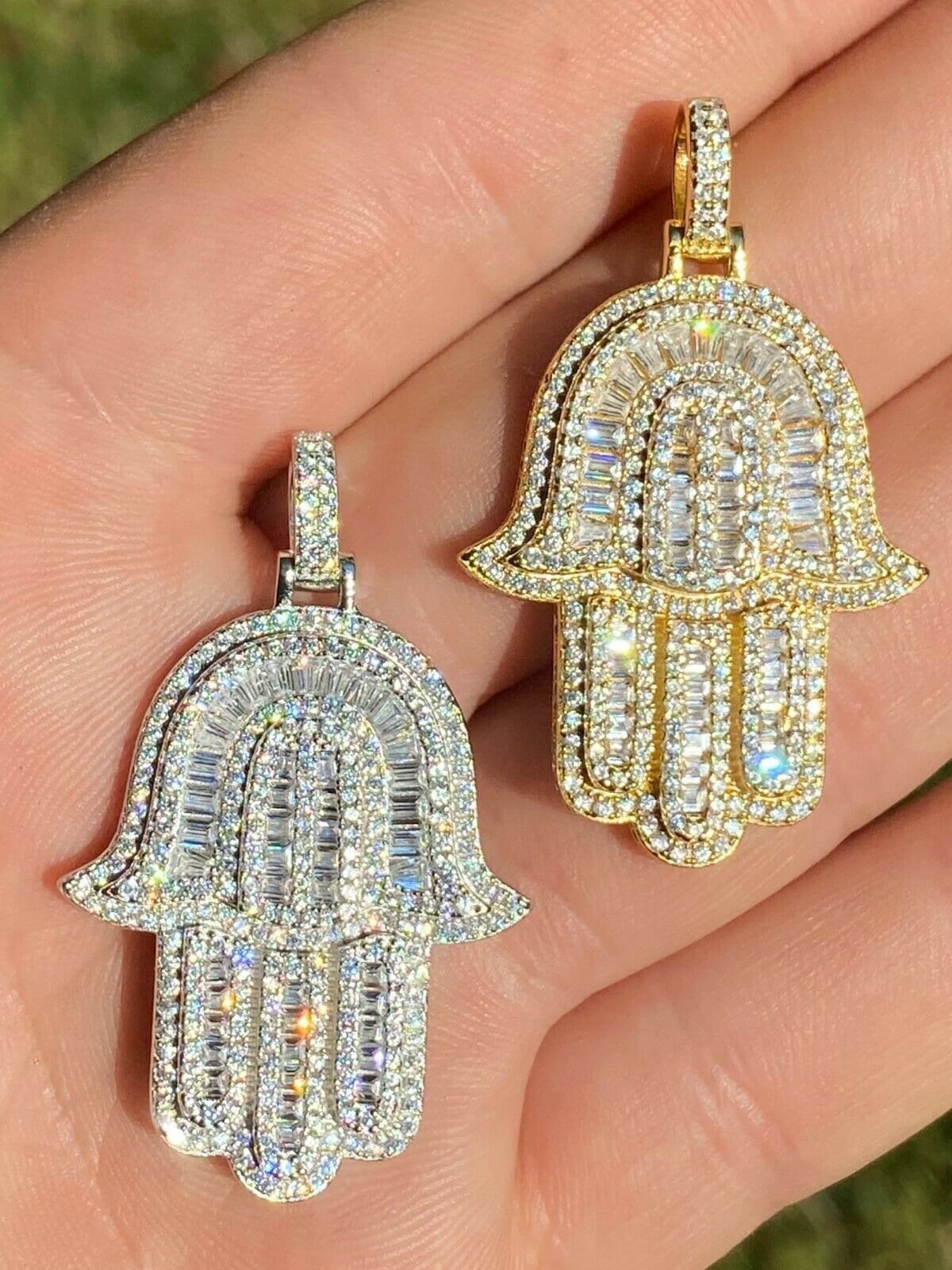 Hamsa hand diamond sale pendant