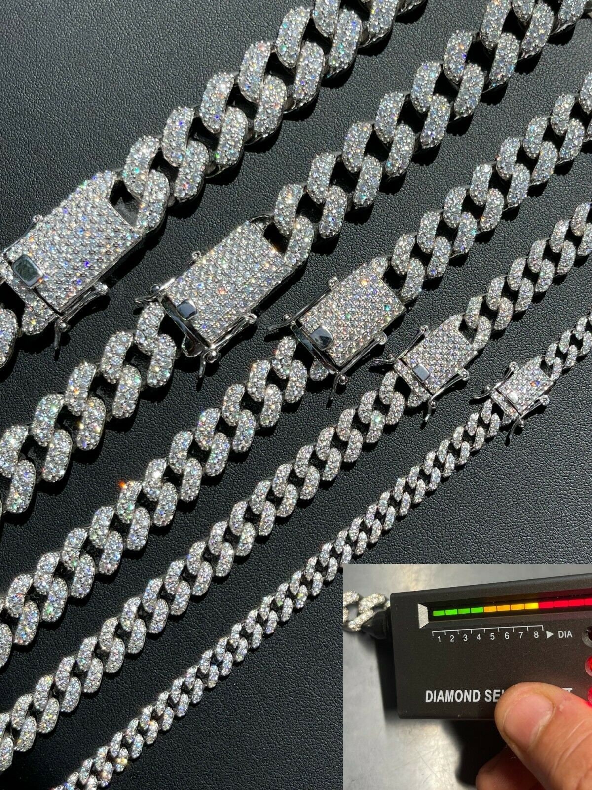 アイスモアッサナイト マイアミ キューバンリンクチェーン：ソリッド