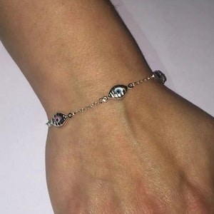 Custom Handmade Women's 925 Sterling Silver Multi-Color Evil Eye Kabbalah Protection Boho Bracelet 7"