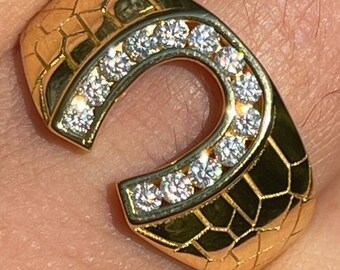 Moissanite Horseshoe Pinky Ring, Gold Over Sterling Silver - Etsy