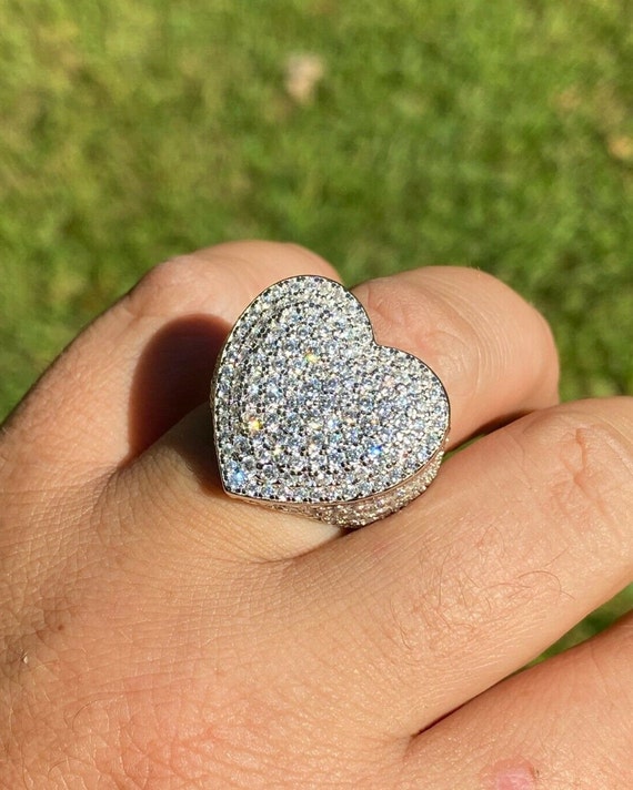 Iced out heart ring deals