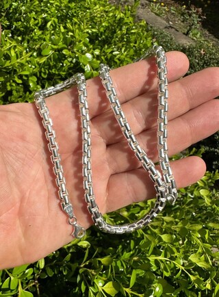 Catena Rolò In Argento Sterling 925 – Intrecciata Spessa 50,8 Cm – 7,2 Grammi – Ideale Per Ciondoli Grandi