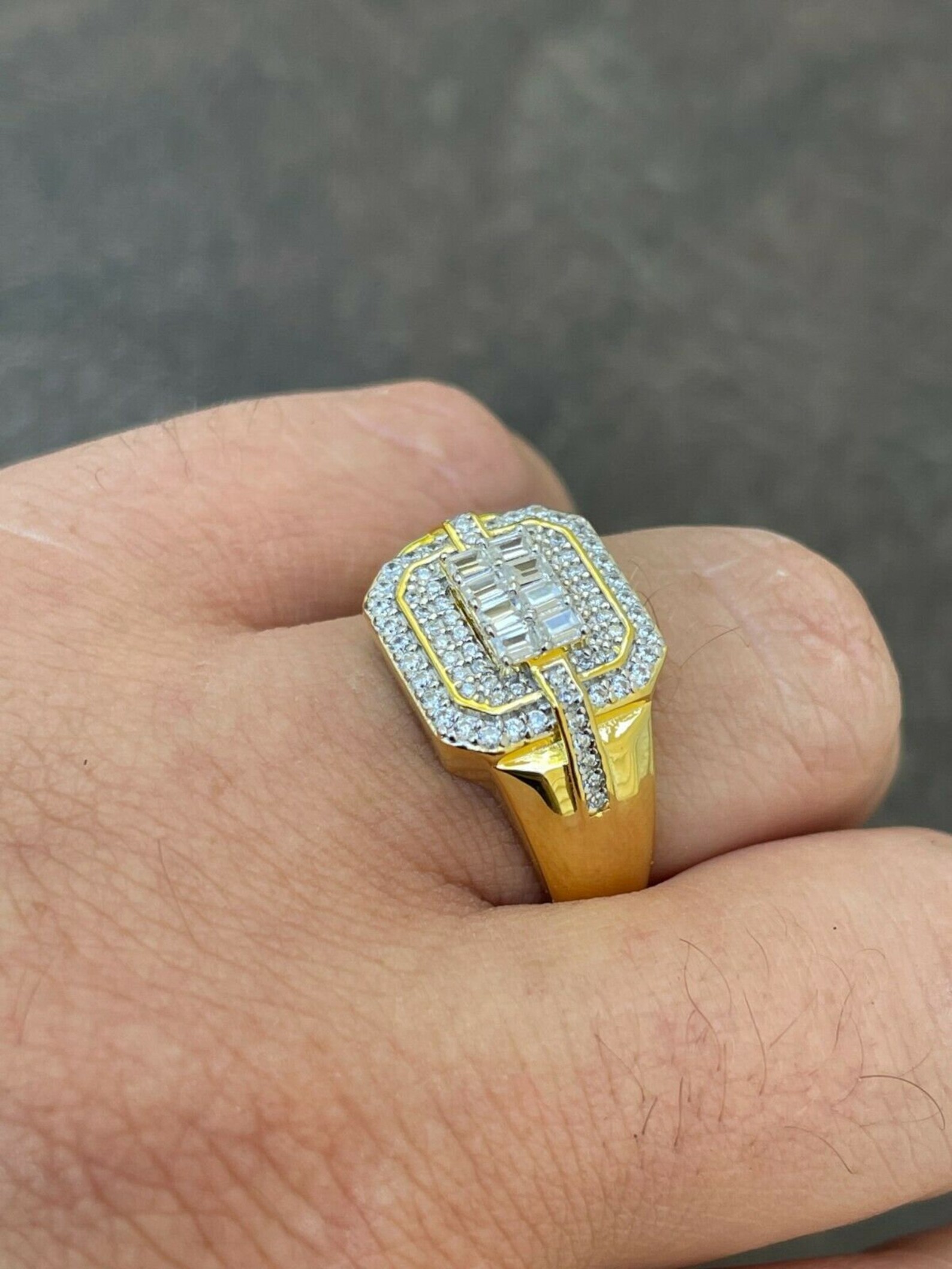 Men's Gold Vermeil Over Solid 925 Sterling Silver Etsy