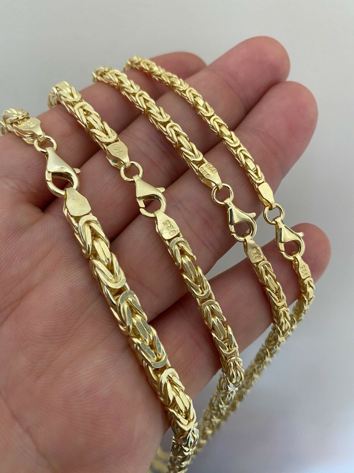 Gold Over Sterling Silver Byzantine Chain, Rope Chain - Etsy