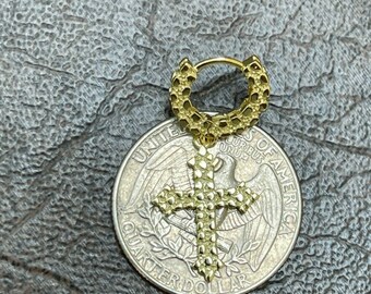 Ohrringe Creolen Mit Kreuz Aus Sterling Silber 925 Vergoldet