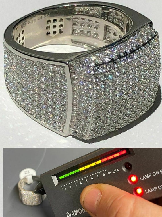 Men's Iced Out Moissanite Square Hip Hop Rapper Pinky Ring Men's Iced Out Moissanite Square Hip Hop Rapper Pinky Ring
