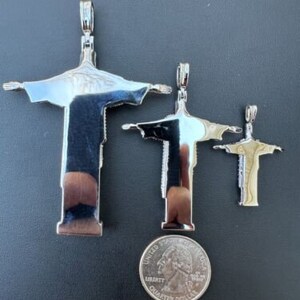 Moissanite Christ The Redeemer Pendant: 925 Sterling Silver Rio de Janeiro image 6