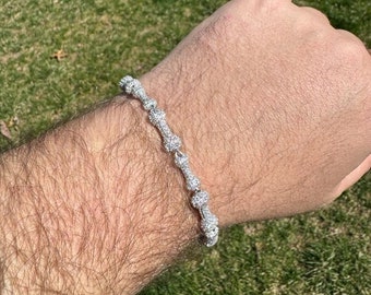 Moissanite Bones Bracelet: Sterling Silver Skeleton Link