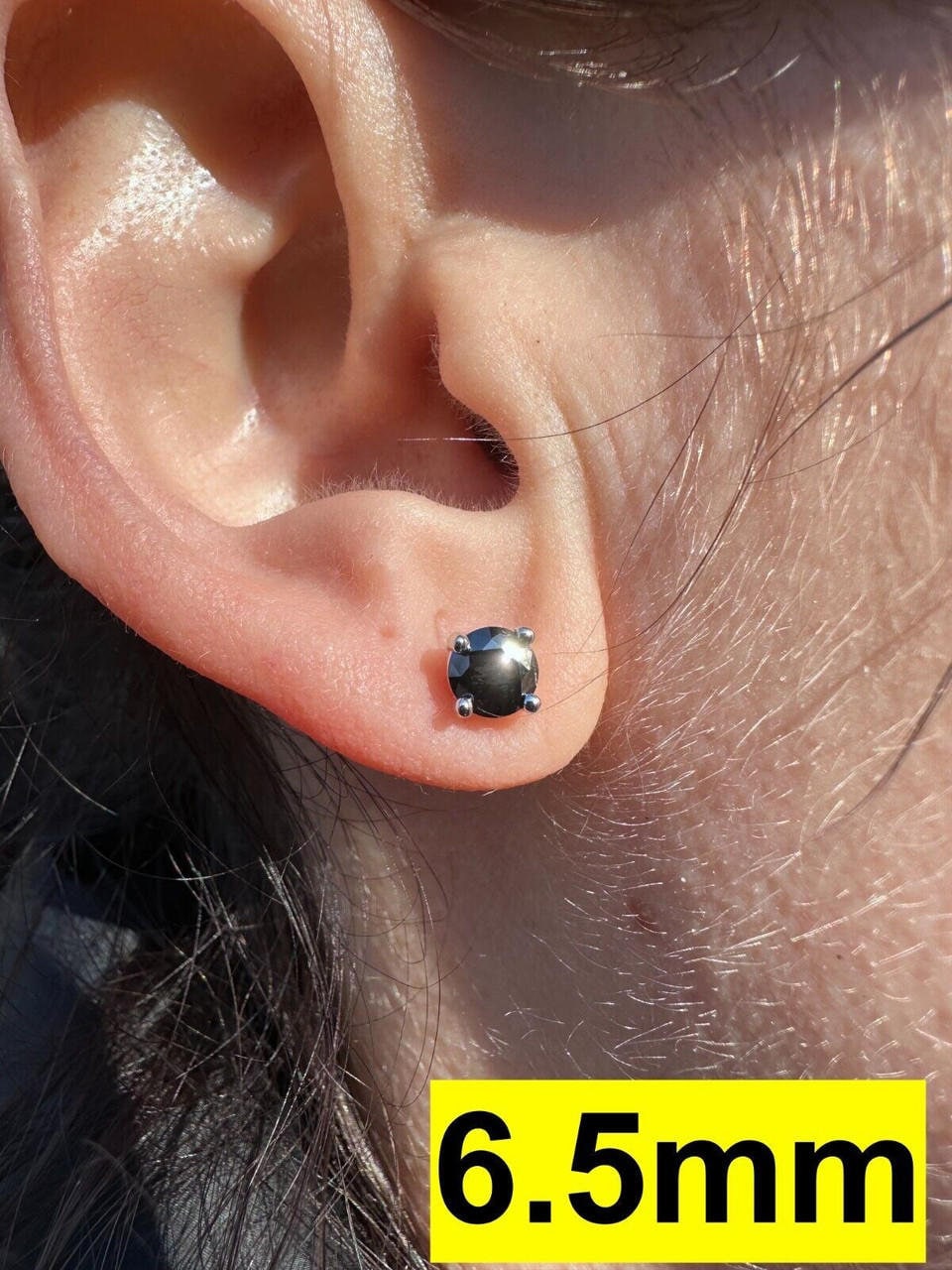 Men's Women's Black Moissanite Stud Earrings PASSES DIAMOND