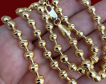 ゴールド ボールチェーンブレスレット 14Kイエローゴールドボールチェーンブレスレット 7インチ 6mm - Etsy 日本