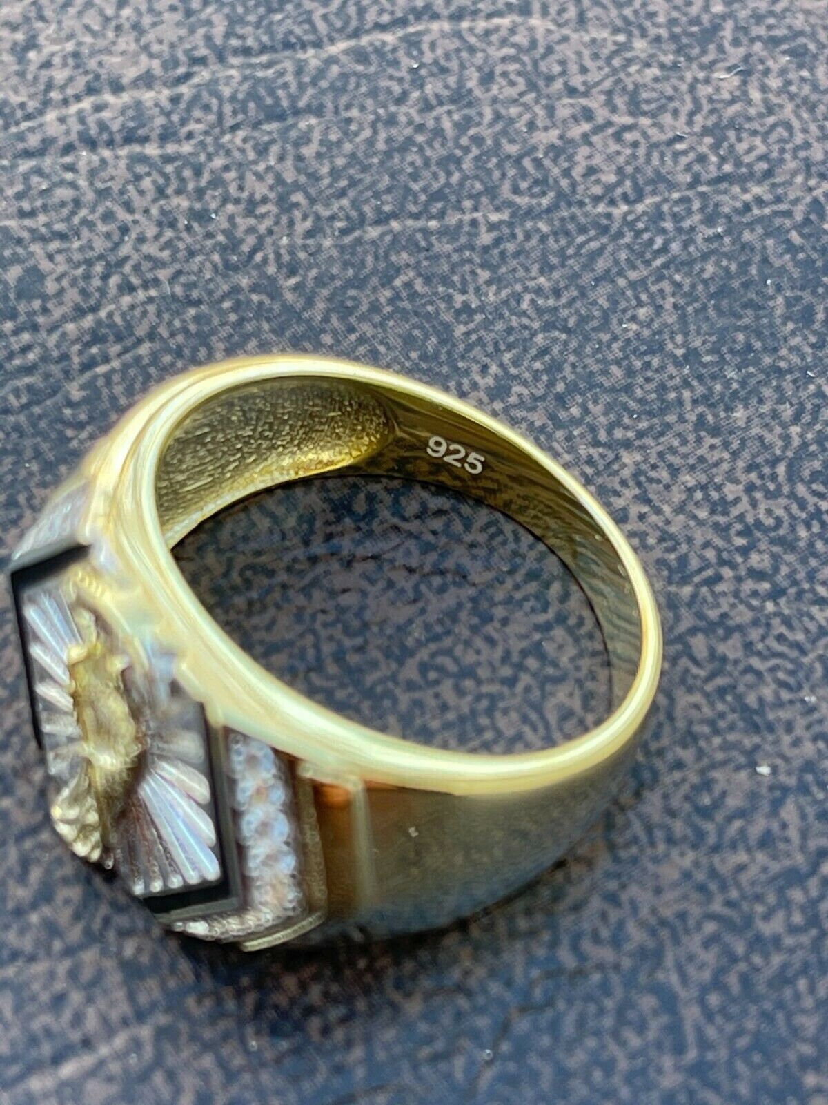 thumbnail image 2 of Real Solid 925 Sterling Silver Mens Iced Ring 2 of 9