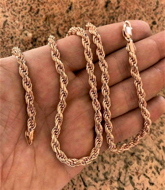 Men s 6MM 14k ROSE GOLD Vermeil Over Real Solid 925 Sterling