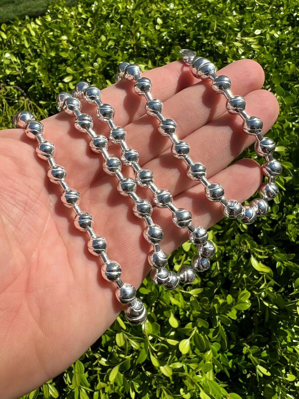 Sterling Silver Diamond Cut Ball Chain: 8mm Bead Necklace - Etsy