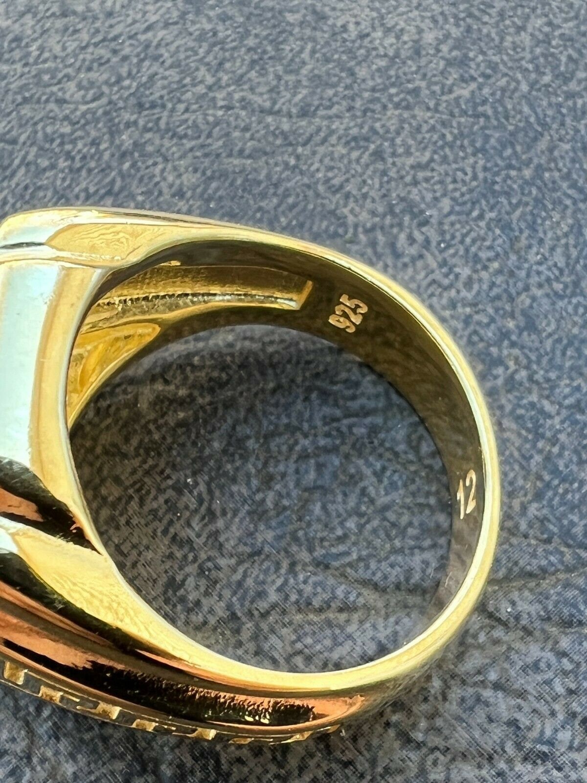 Men's 14k Gold Vermeil on 925 Sterling Silver Iced Simulated