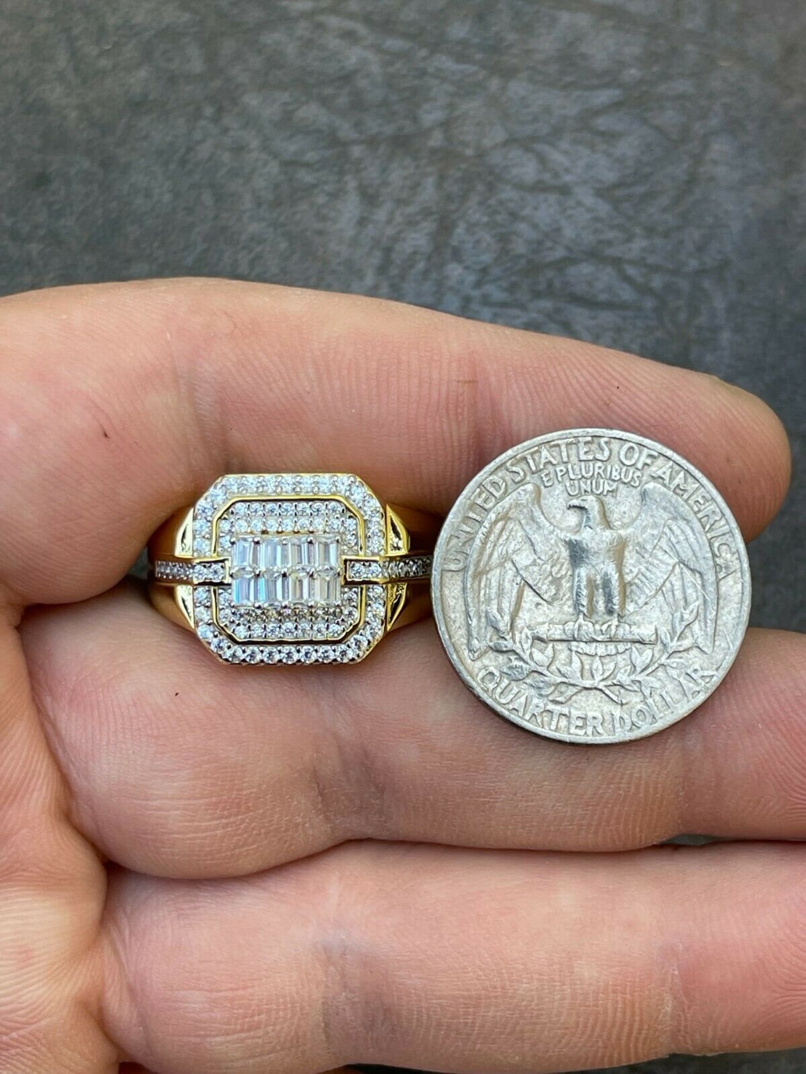 Men's Gold Vermeil Over Solid 925 Sterling Silver Etsy