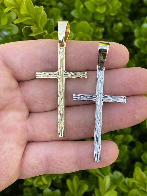 Solid 925 Sterling Silver Men's Cross Pendant Necklace – 20-inch Curb Chain, UK Made