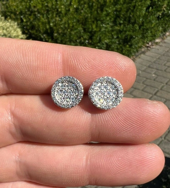 Orecchini Martini Vera Moissanite Pushback Borchie 3 Piedi Argento 925