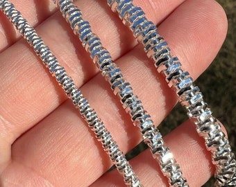 Herren Damen Echt Massiv 925 Sterling Silber Margarita Ice Rock SPARKLE SEIL HALSKETTE Ketten 3 mm, 4 mm, 5 mm Dicke und 16 "bis 30" Längen