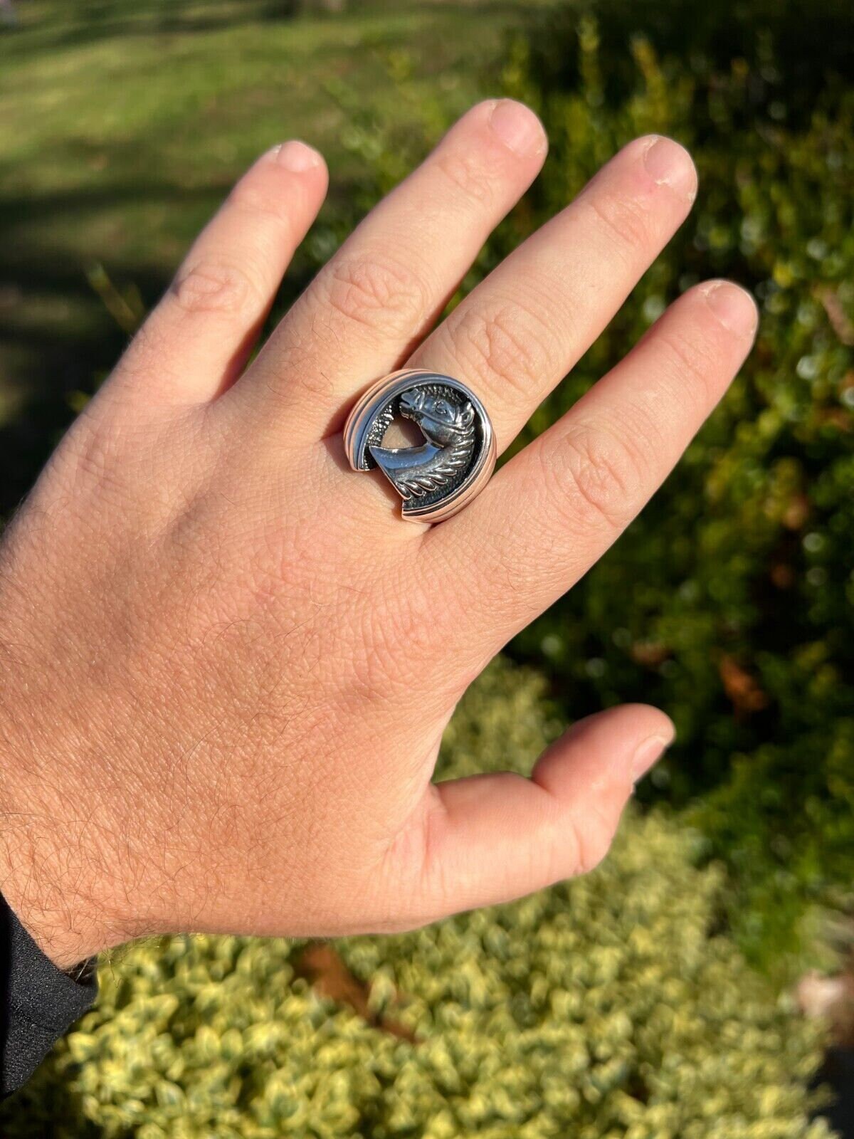 ズニ族AndreLonjosee作 Woodstock Silver Ring ズニ族AndreLonjosee作 Woodstock Silver Ring Amazon.com