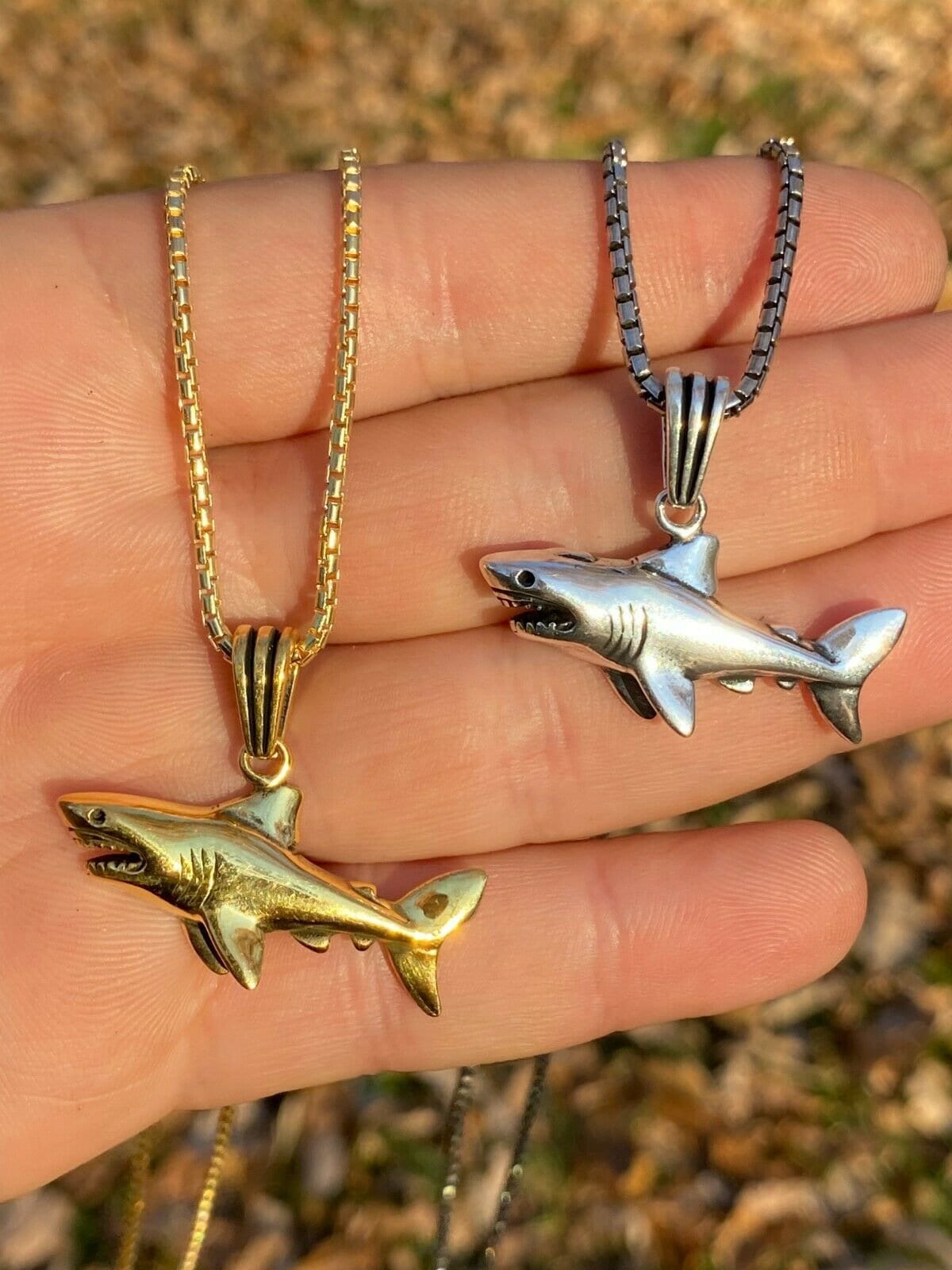 Buy Ubersweet® Sharks Hang Upside-down Bloodstains Suspension Key Necklace  Pendant Jewelry Couple Decoration at