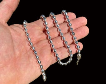 thumbnail image 2 of 925 Sterling Silver Rhodium Finish Ball Moon Chain Necklace – Hip Hop Diamond Cut 2 of 4