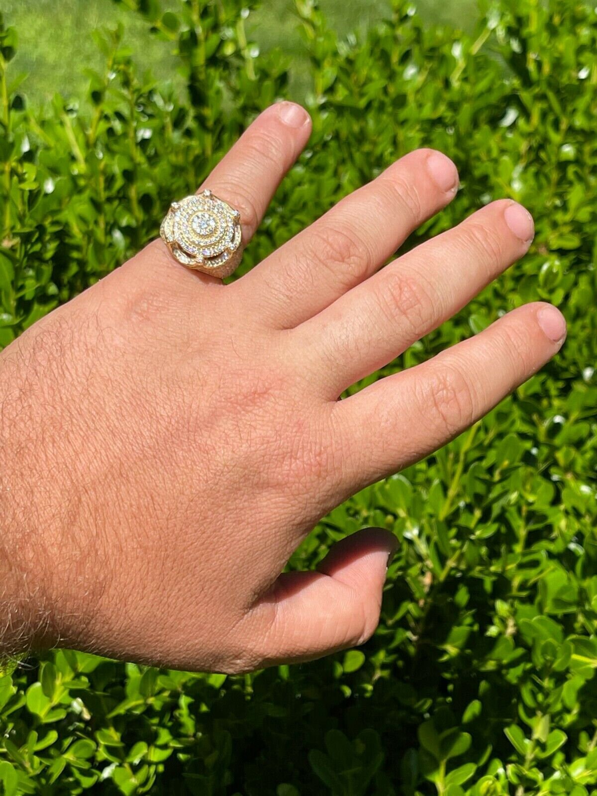 Men's King Crown Diamond Pinky Ring - 14k Gold Over 925 Silver, 18mm Iced Out Hip Hop Bling - View #9