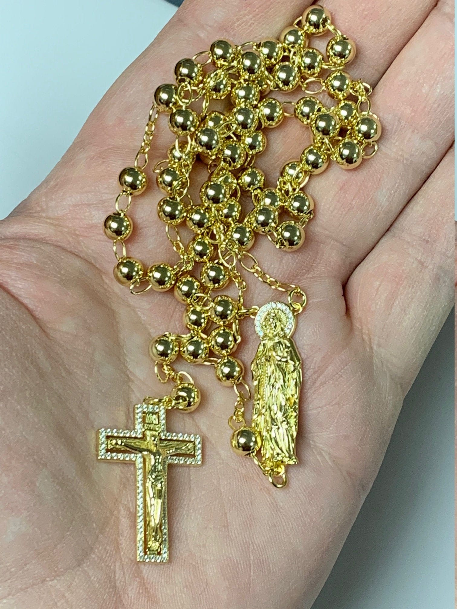 All gold rosary store