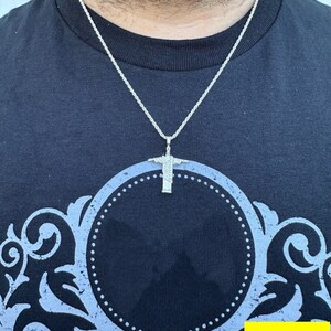 Moissanite Christ The Redeemer Pendant: 925 Sterling Silver Rio de Janeiro image 9