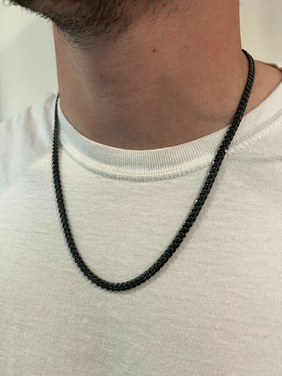5mm Miami Cuban Link Necklace – Black Oxidized Rhodium Over 925 Sterling Silver