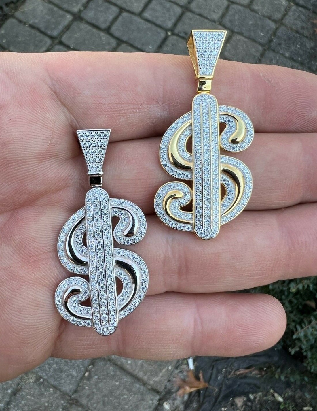 Collane da uomo con simbolo del dollaro color oro con catena