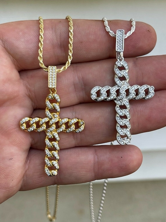 Cuban link chain 2024 with jesus piece
