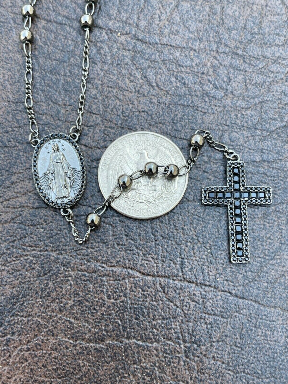 Iced out rosary beads deals