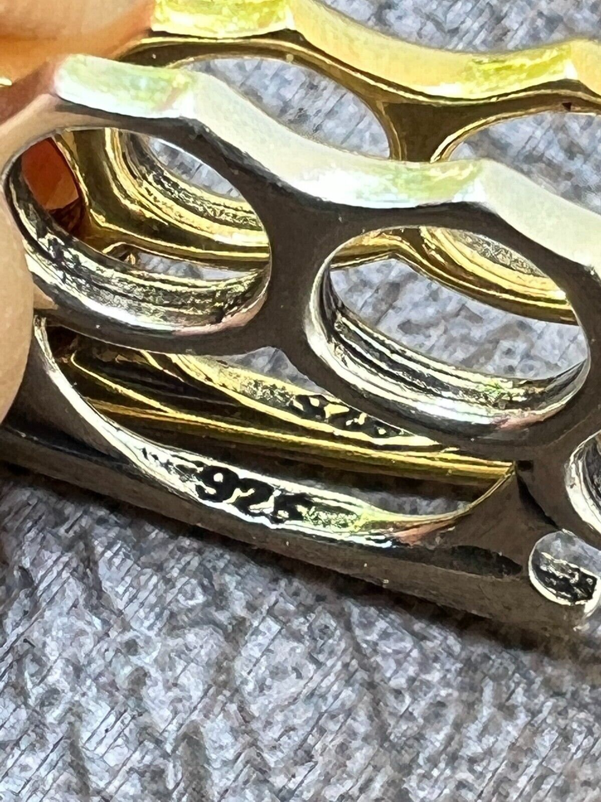 made in dirty ネックレス（SV925×brass） 1 Pc. Raw Brass Layered Geometric Connectors: 31mm by 22mm