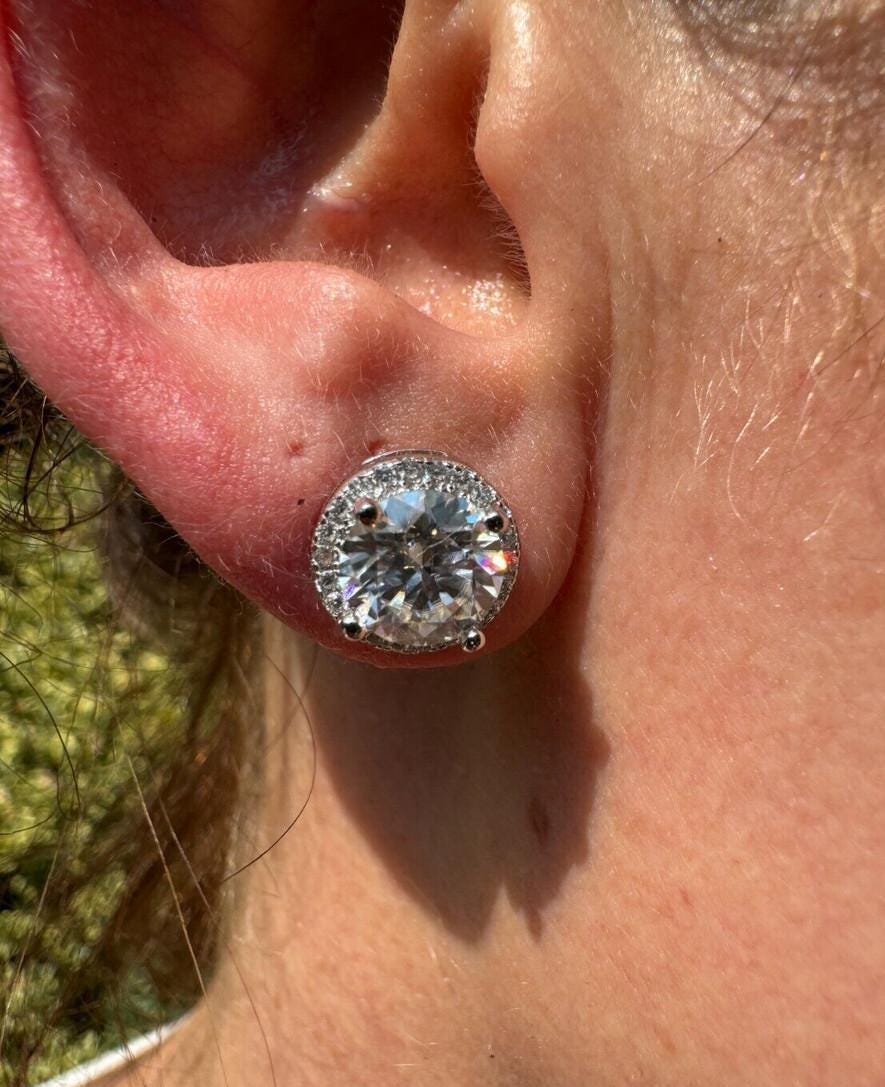 Orecchini in argento sterling 925 con zirconi – CLUSTER 9