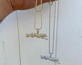 Iced Out Solid 925 Sterling Silver Men's Women's PUMA CHEETAH