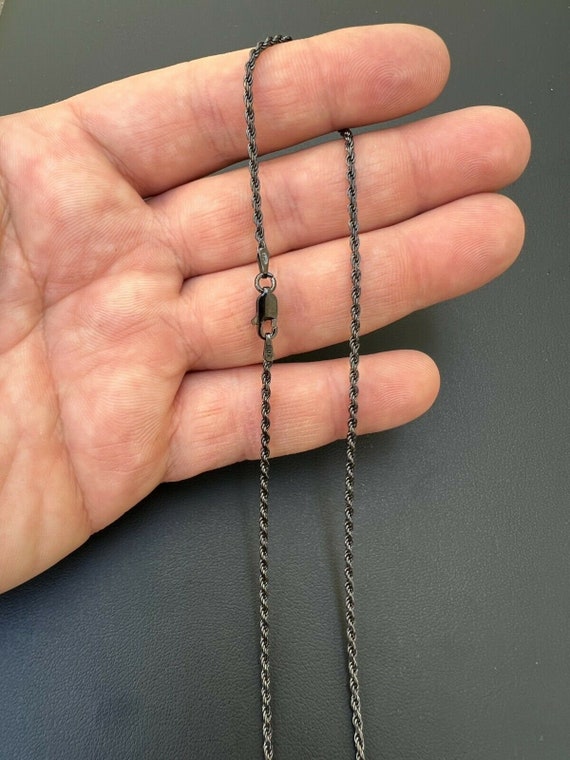 Chaîne Corde En Argent Sterling Rhodié Noir : 2 Mm De Diamètre - France