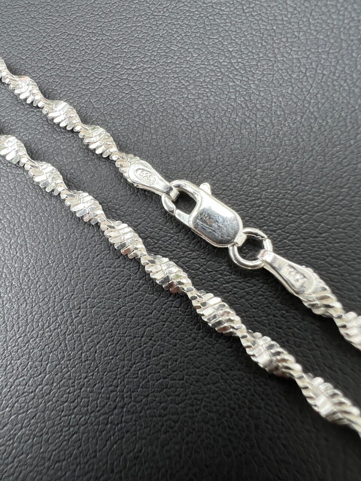 Sterling Silver Singapore Rope Chain, Diamond Cut Sparkle Necklace