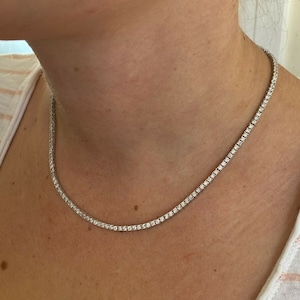 925 Sterling Silver Tennis Chain Necklace