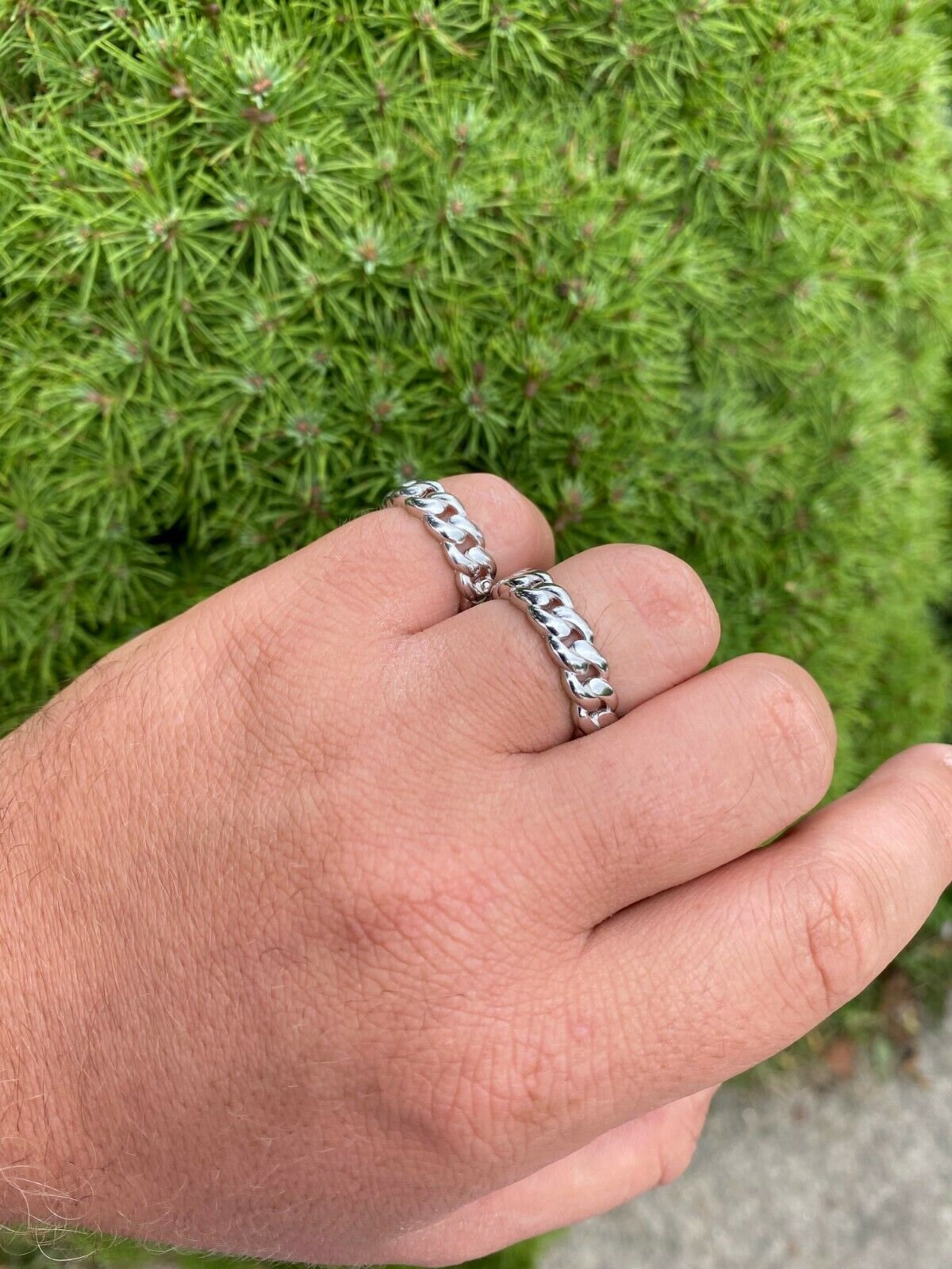 925 Sterling Silver Princess Cut & Baguette CZs Half Eternity Ring Set