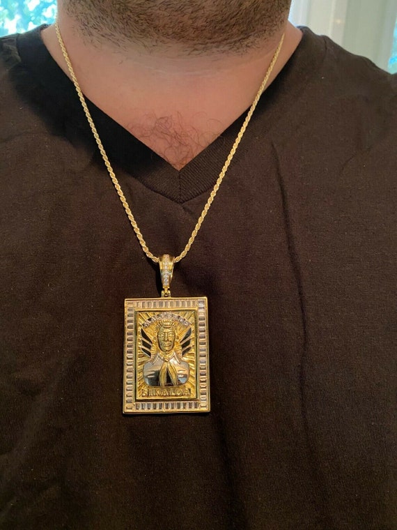 Men s Women s Real 925 Sterling Silver Gold Finish Iced Diamond