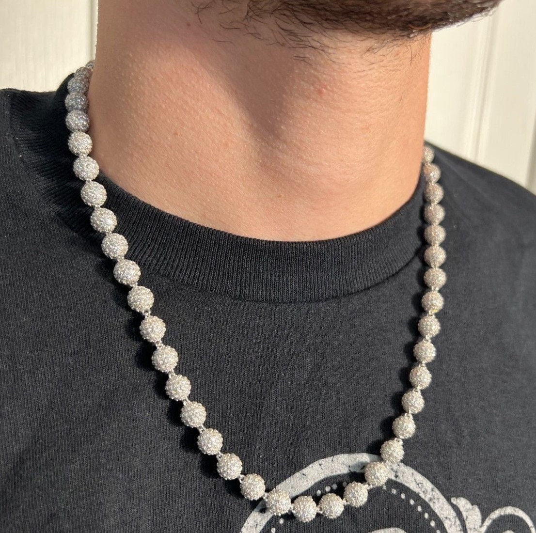 Moissanite Disco Ball Chain: Sterling Silver Shambala Necklace - Etsy