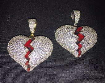 Diamond Broken Heart - Etsy