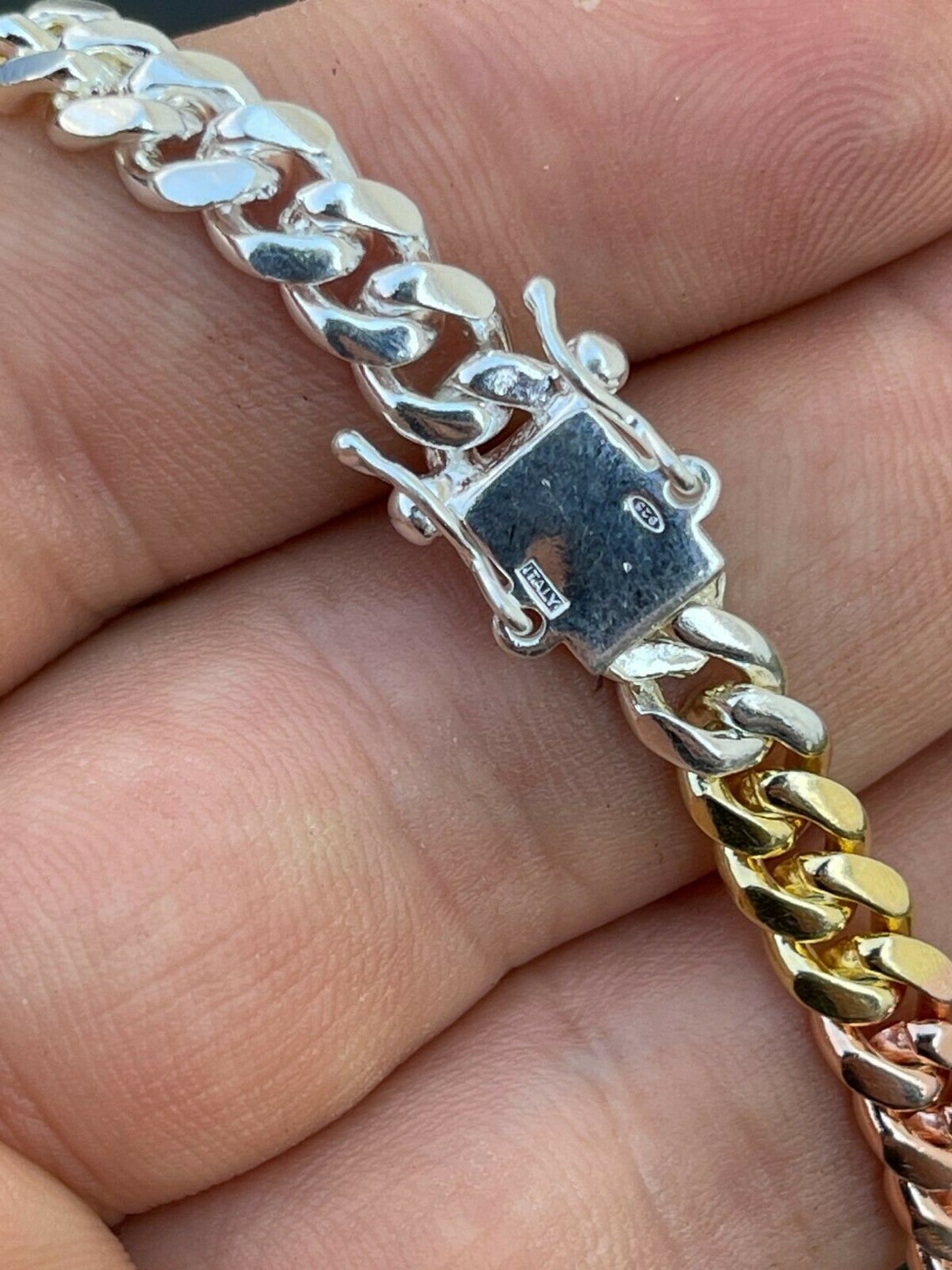 Men's Women's 6mm TriColor Cuban Box Lock Chain Etsy